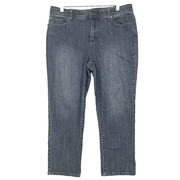 Chicos Jeans Womens 1 US 8 Medium Crop Blue Fabulously Slimming Straight Stretch - Picture 1 of 11